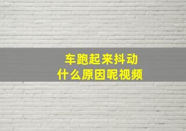 车跑起来抖动什么原因呢视频