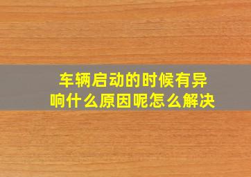 车辆启动的时候有异响什么原因呢怎么解决