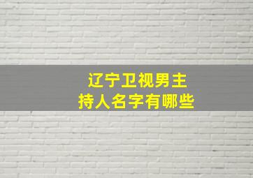 辽宁卫视男主持人名字有哪些