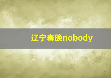 辽宁春晚nobody