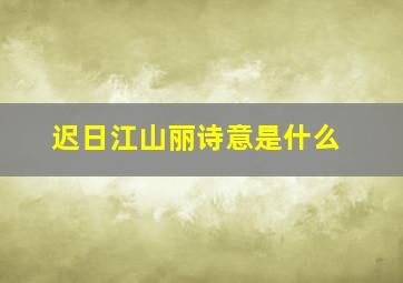 迟日江山丽诗意是什么