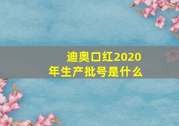 迪奥口红2020年生产批号是什么