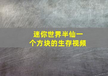 迷你世界半仙一个方块的生存视频