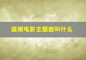 追捕电影主题曲叫什么