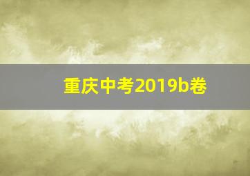 重庆中考2019b卷