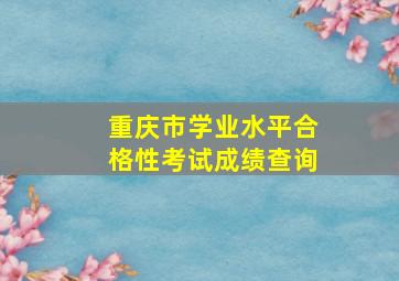 重庆市学业水平合格性考试成绩查询