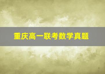 重庆高一联考数学真题