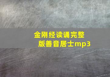 金刚经读诵完整版善音居士mp3