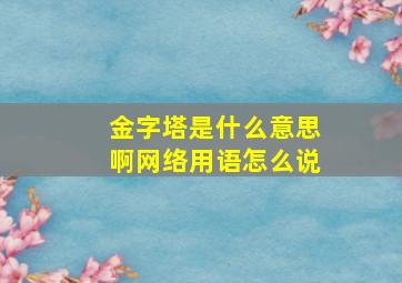 金字塔是什么意思啊网络用语怎么说