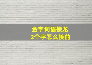 金字词语接龙2个字怎么接的