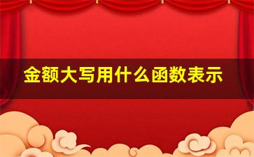 金额大写用什么函数表示