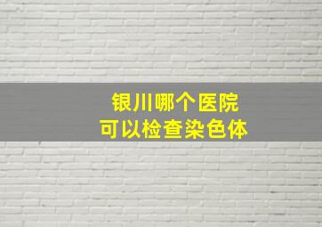 银川哪个医院可以检查染色体