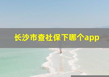 长沙市查社保下哪个app