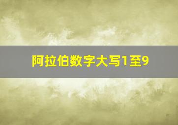 阿拉伯数字大写1至9