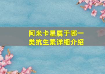 阿米卡星属于哪一类抗生素详细介绍