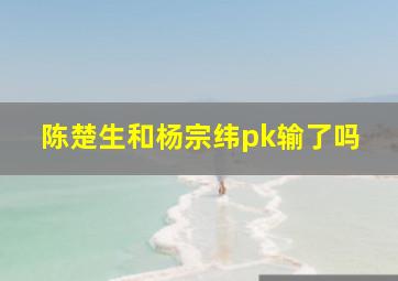 陈楚生和杨宗纬pk输了吗