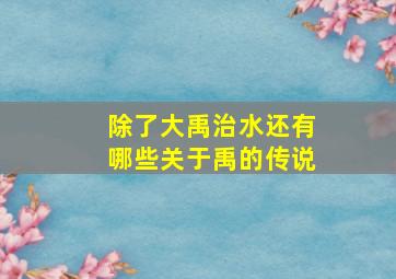 除了大禹治水还有哪些关于禹的传说