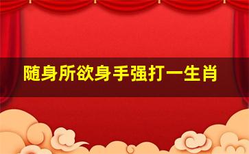 随身所欲身手强打一生肖