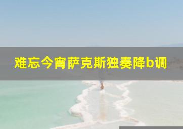 难忘今宵萨克斯独奏降b调