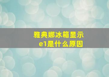 雅典娜冰箱显示e1是什么原因