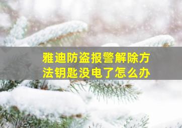 雅迪防盗报警解除方法钥匙没电了怎么办