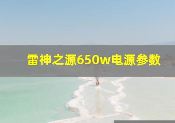 雷神之源650w电源参数