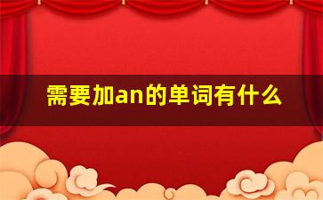 需要加an的单词有什么