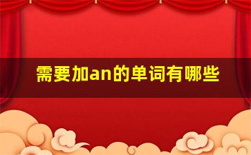 需要加an的单词有哪些