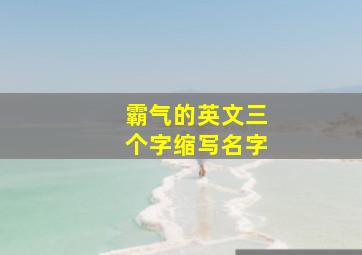 霸气的英文三个字缩写名字