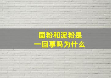 面粉和淀粉是一回事吗为什么