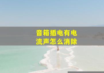 音箱插电有电流声怎么消除