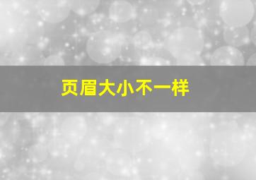 页眉大小不一样