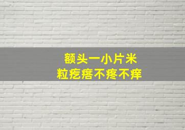 额头一小片米粒疙瘩不疼不痒