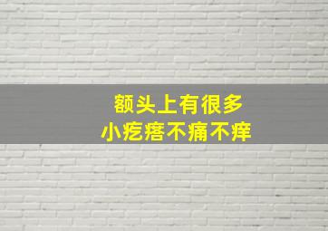 额头上有很多小疙瘩不痛不痒