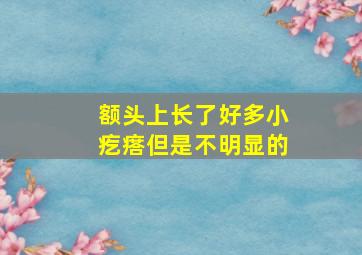 额头上长了好多小疙瘩但是不明显的