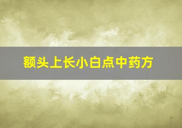 额头上长小白点中药方