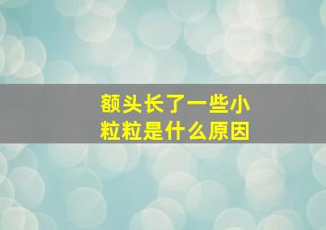 额头长了一些小粒粒是什么原因