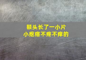 额头长了一小片小疙瘩不疼不痒的