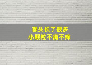 额头长了很多小颗粒不痛不痒