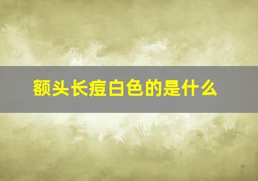 额头长痘白色的是什么