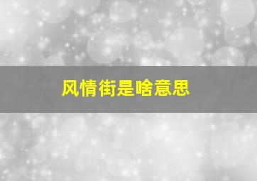 风情街是啥意思