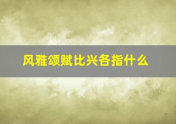 风雅颂赋比兴各指什么