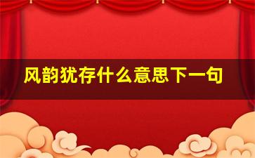 风韵犹存什么意思下一句