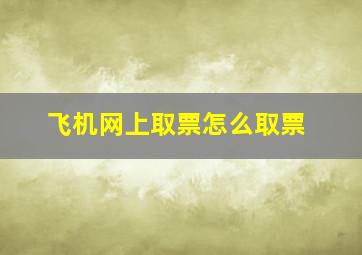 飞机网上取票怎么取票