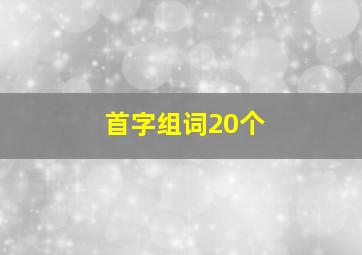 首字组词20个