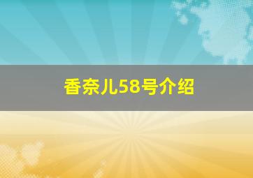 香奈儿58号介绍