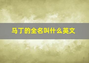 马丁的全名叫什么英文