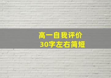 高一自我评价30字左右简短