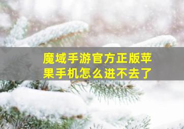 魔域手游官方正版苹果手机怎么进不去了