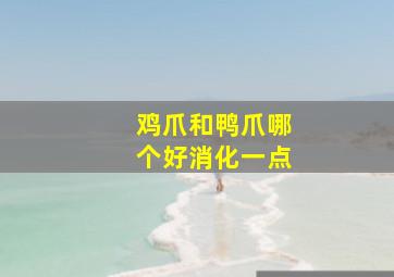 鸡爪和鸭爪哪个好消化一点